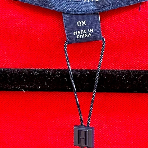 new Tommy Hilfiger Red V neck sweater ornament for women Size OX - Picture 2 of 4